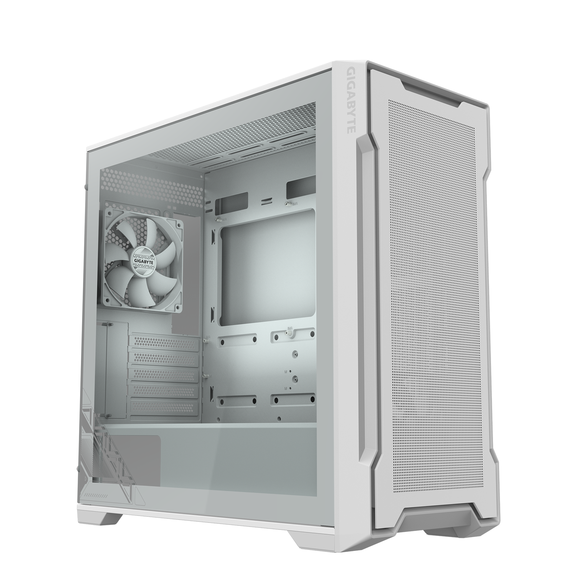 GABINETE GAMER GIGABYTE C102 GLASS X2 FAN WHITE ICE GB-C102GI