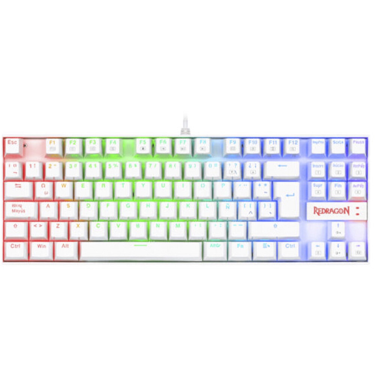 PERIFERICOS TECLADO USB REDRAGON KUMARA 2 WHITE RAINBOW SWITCH RED GAMER MECANICO K552W-KR