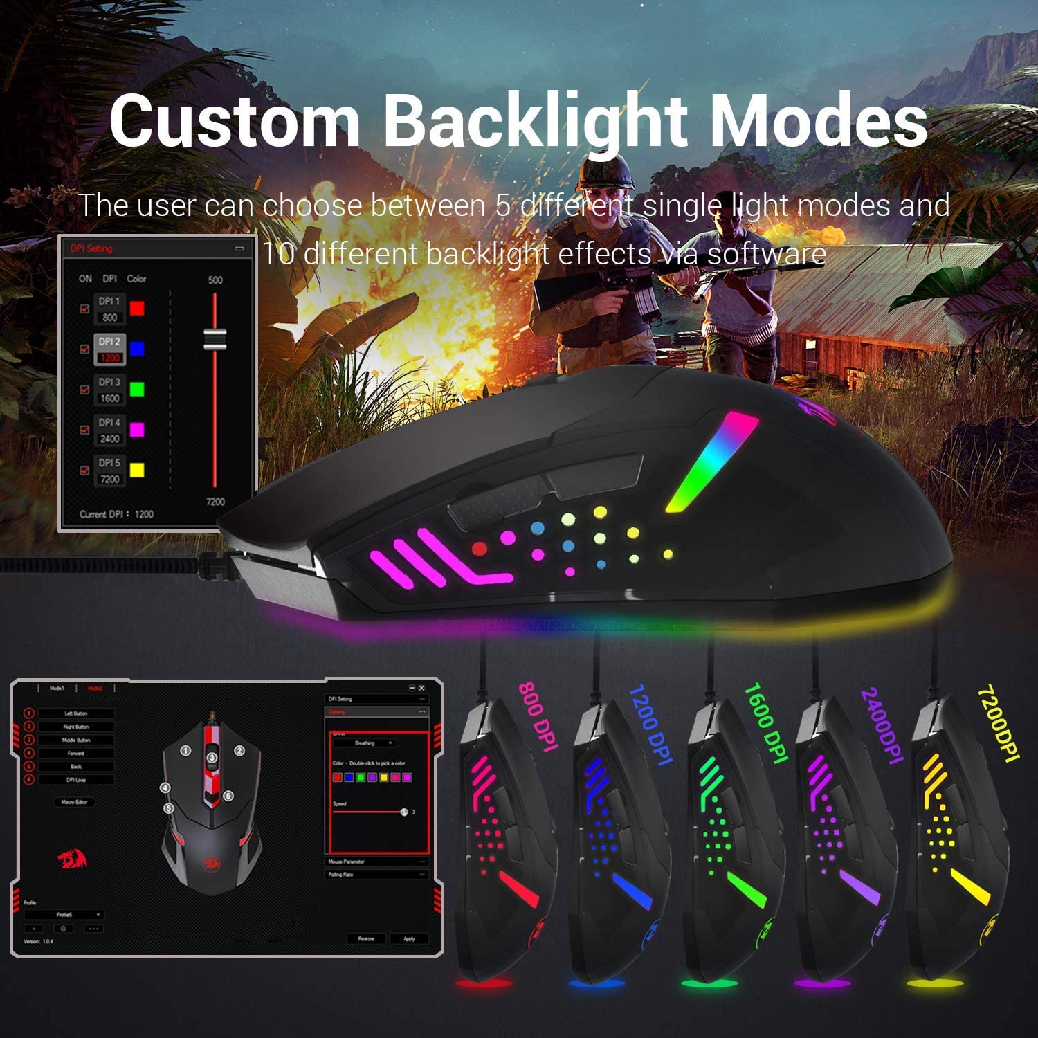 Perifericos Mouse USB Redragon Centrophorus Gamer M601-RGB