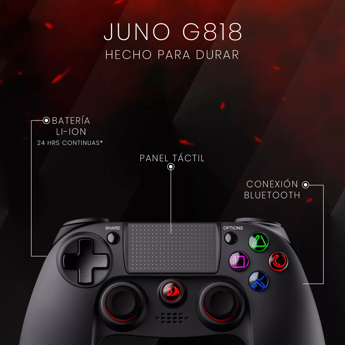 Perifericos Joystick Redragon Juno Wireless G818