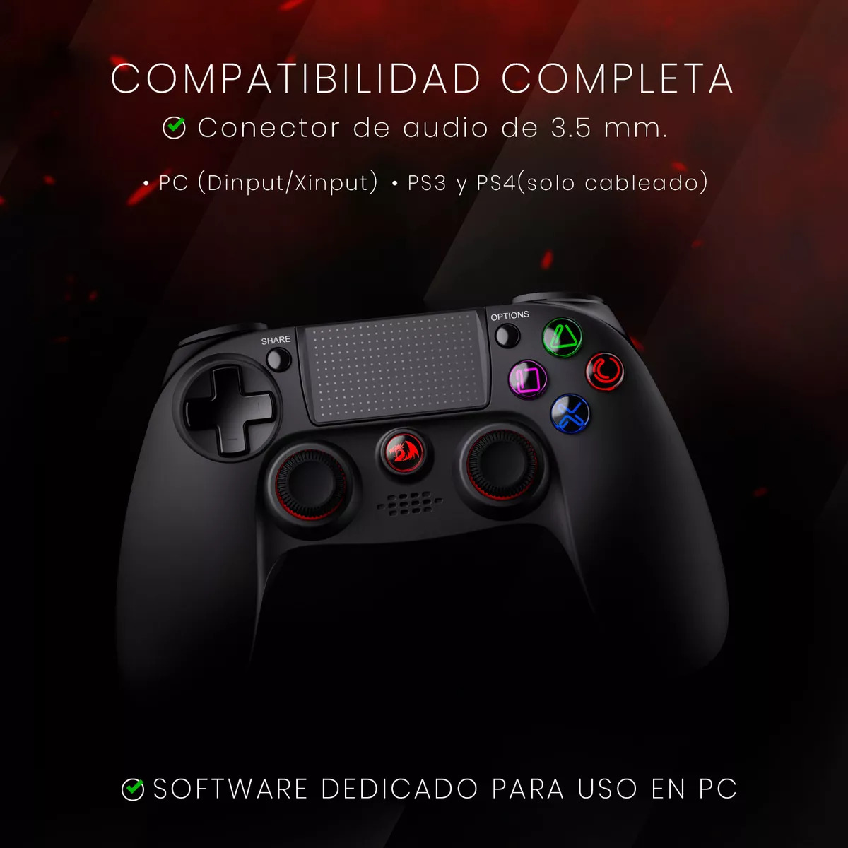 Perifericos Joystick Redragon Juno Wireless G818