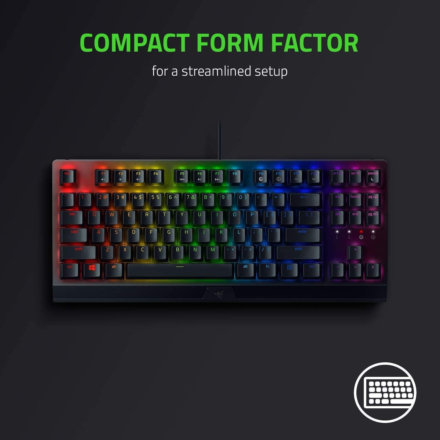 Perifericos Teclado USB Razer Huntsman V3 X TKL Switch Purple Gamer Mecanico RZ03-05021700-R311