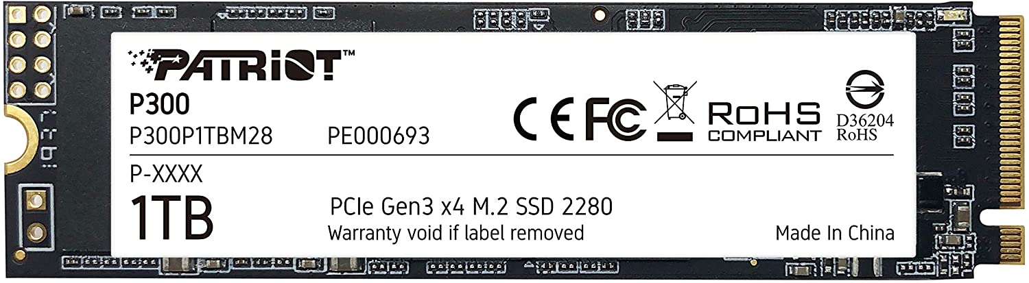 Almacenamiento Disco Solido SSD NVMe Patriot 1TB P300 M.2 PCIe PE000693-P300P1TBM28