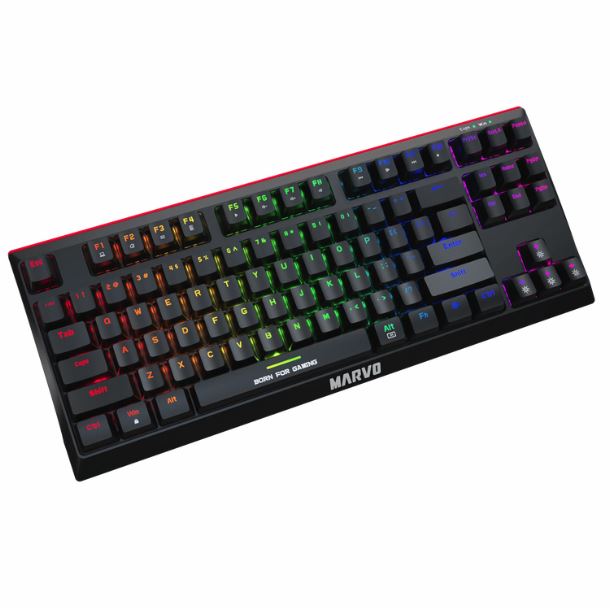 Perifericos Teclado USB Marvo Rainbow Switch Blue Gamer Mecanico Tipo C KG953 SP-B