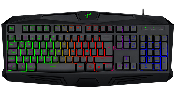 Perifericos Teclado USB T-Dagger Tanker Rainbow Black Gamer T-TGK106