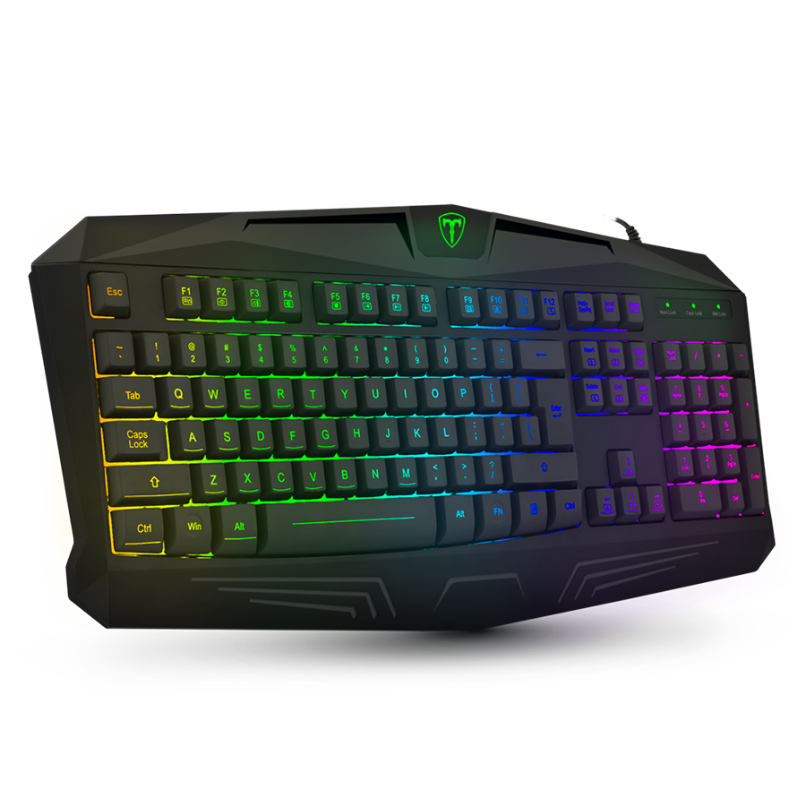 Perifericos Teclado USB T-Dagger Tanker Rainbow Black Gamer T-TGK106
