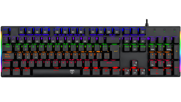 Perifericos Teclado USB T-Dagger Naxos Rainbow Blue Switch Gamer Mecanico T-TGK310-BL