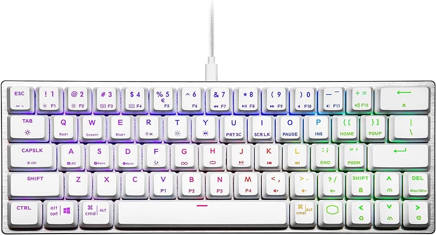 Perifericos Teclado USB Cooler Master SK620 60% White  Gamer Mecanico SK-620-SKTR1-US