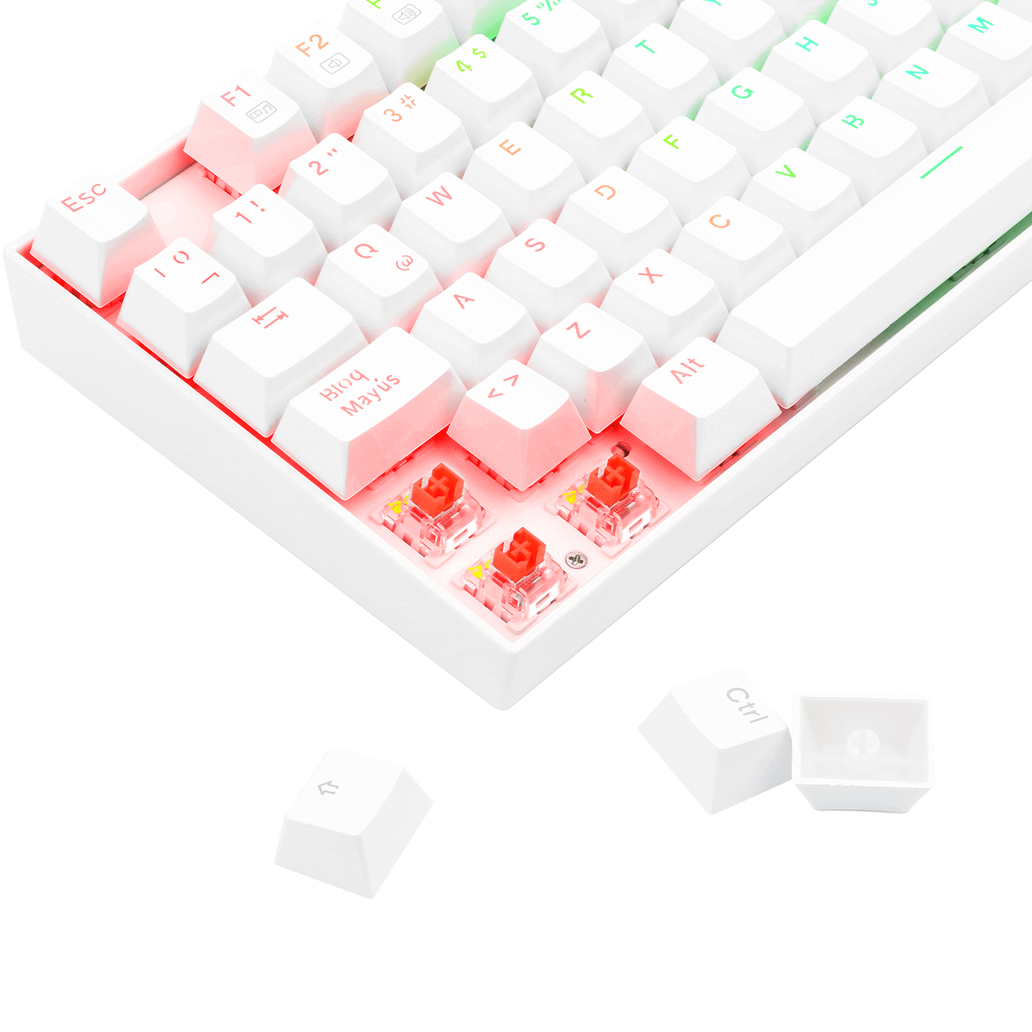 Perifericos Teclado USB Redragon Kumara White RGB Red Switch Gamer Mecanico K552