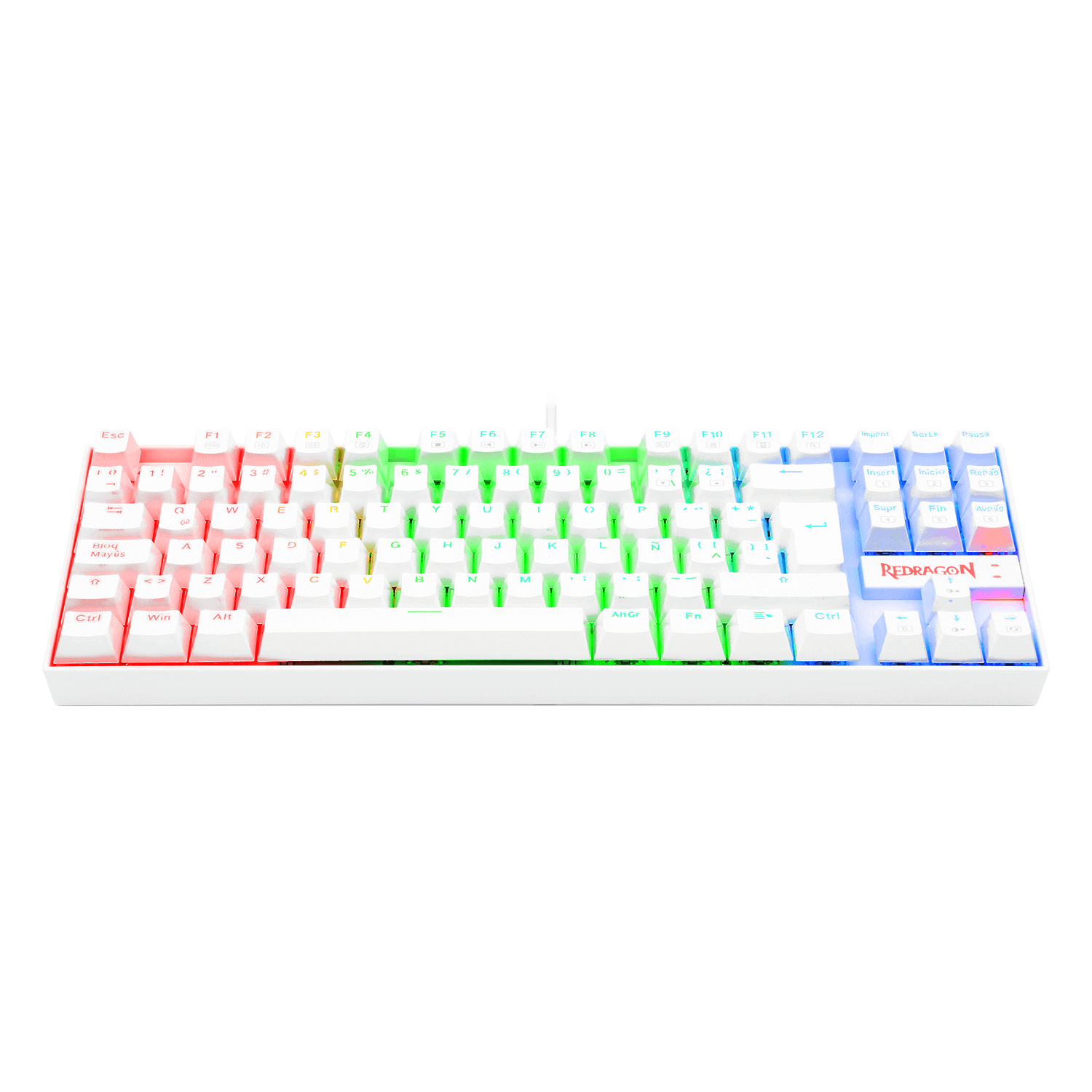 Perifericos Teclado USB Redragon Kumara White RGB Red Switch Gamer Mecanico K552