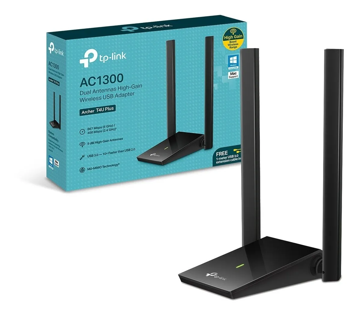 Conectividad Placas WiFi Dual Band Tp-Link Usb Archer T4U Plus