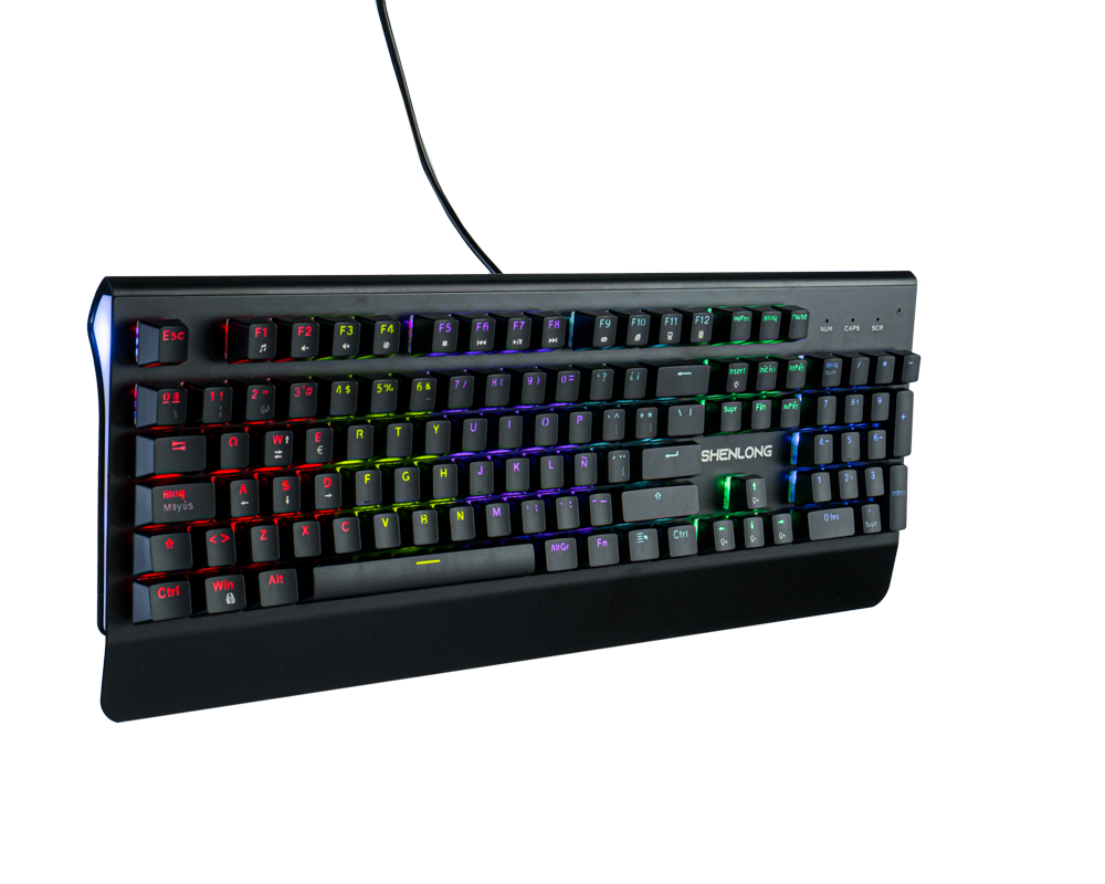 Perifericos Teclado USB Shenlong Rainbow Switch Blue Gamer Mecanico MK9600SB