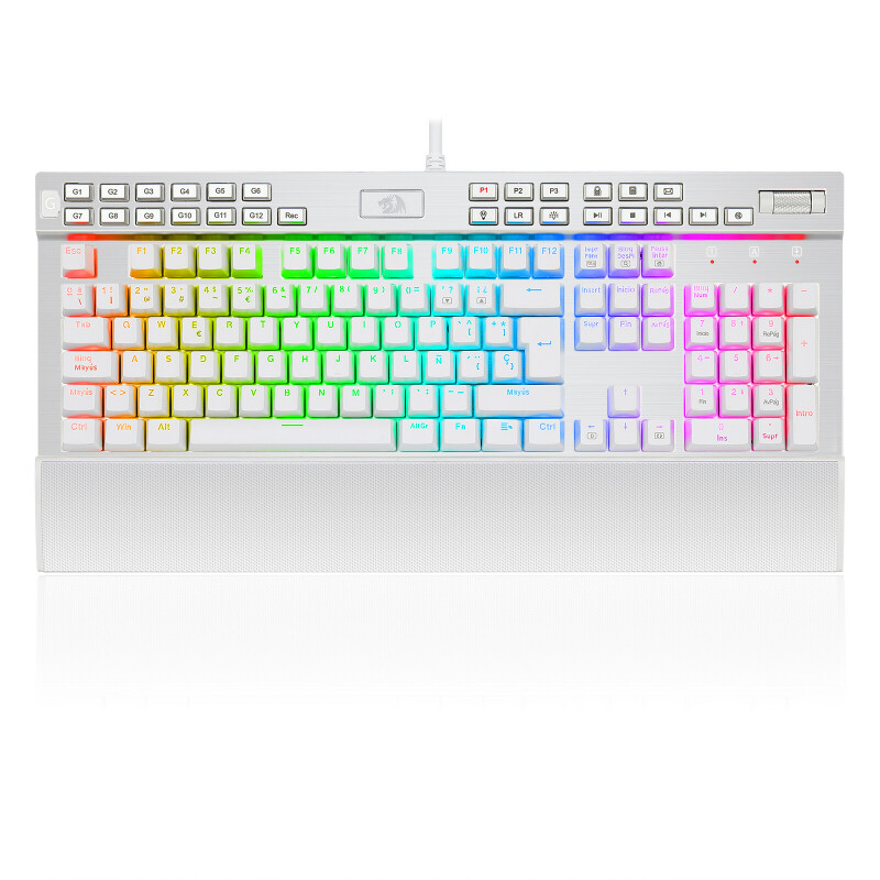 Perifericos Teclado USB Redragon Yama White Switch Purple Gamer Mecanico K550W-RGB-1