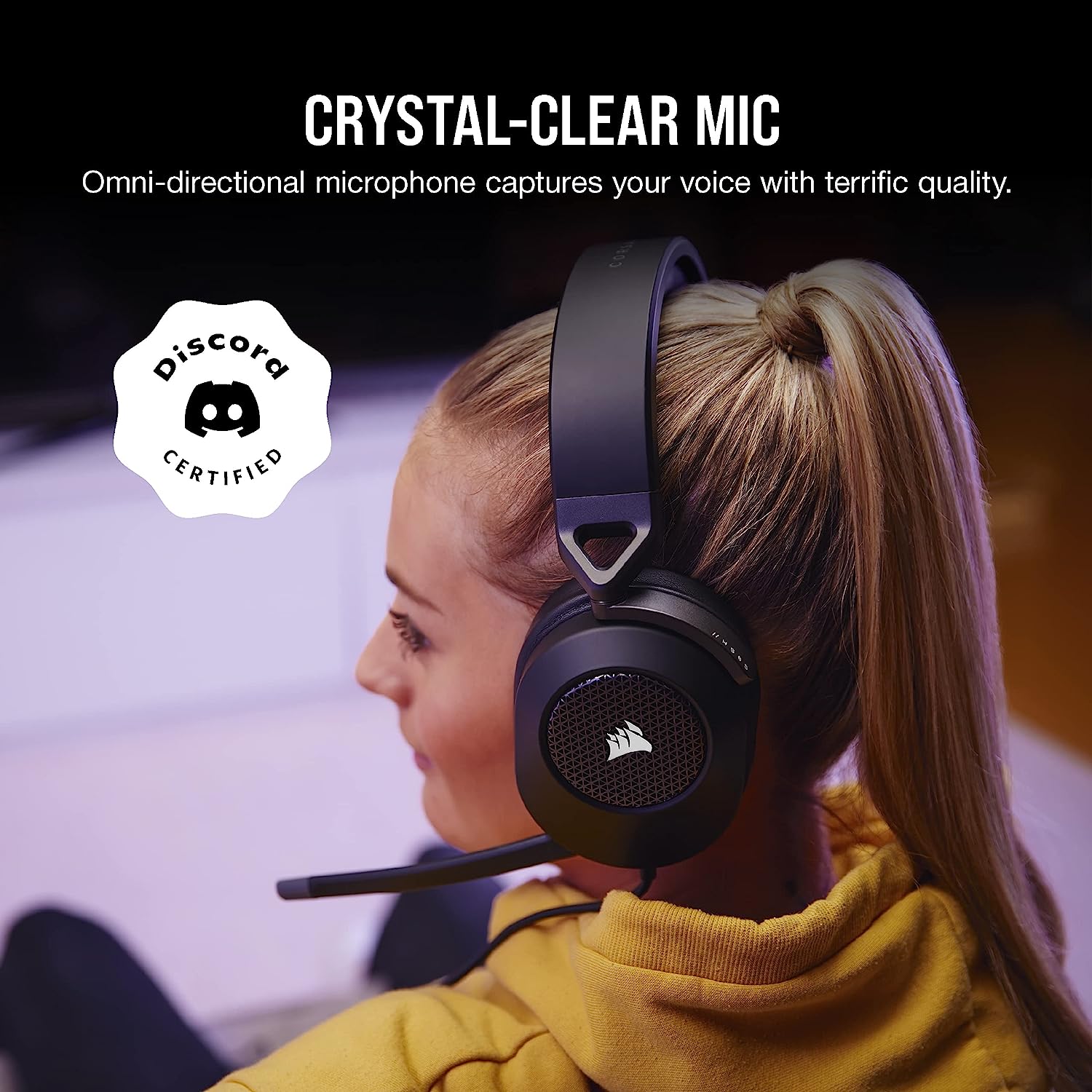 Perifericos Auricular Corsair HS65 Surround 7.1 Carbon Gamer CA-9011270-NA