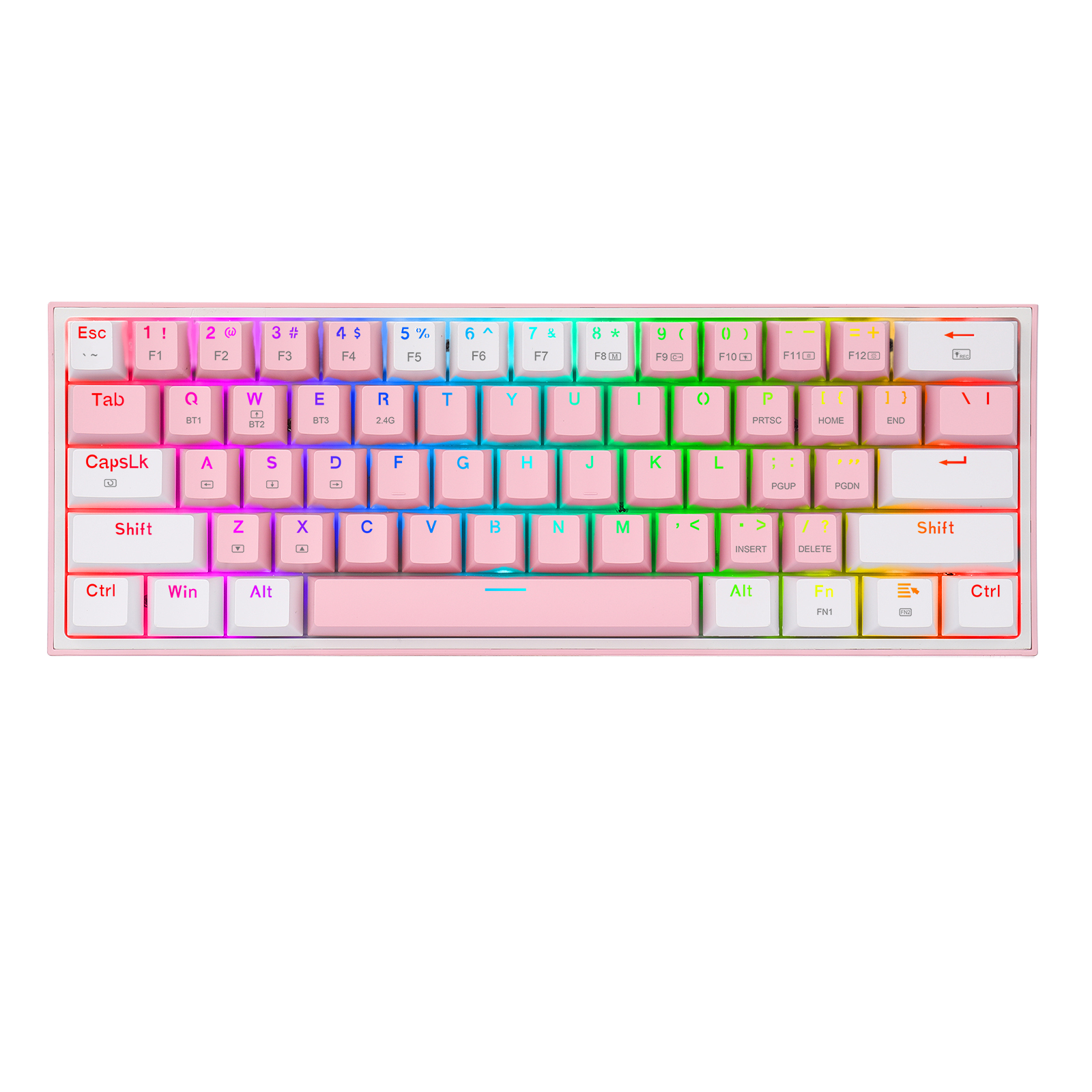 Mexx  TECLADO GAMER REDRAGON K632 RGB MINI PRO BLANCO SWITCH ROJO