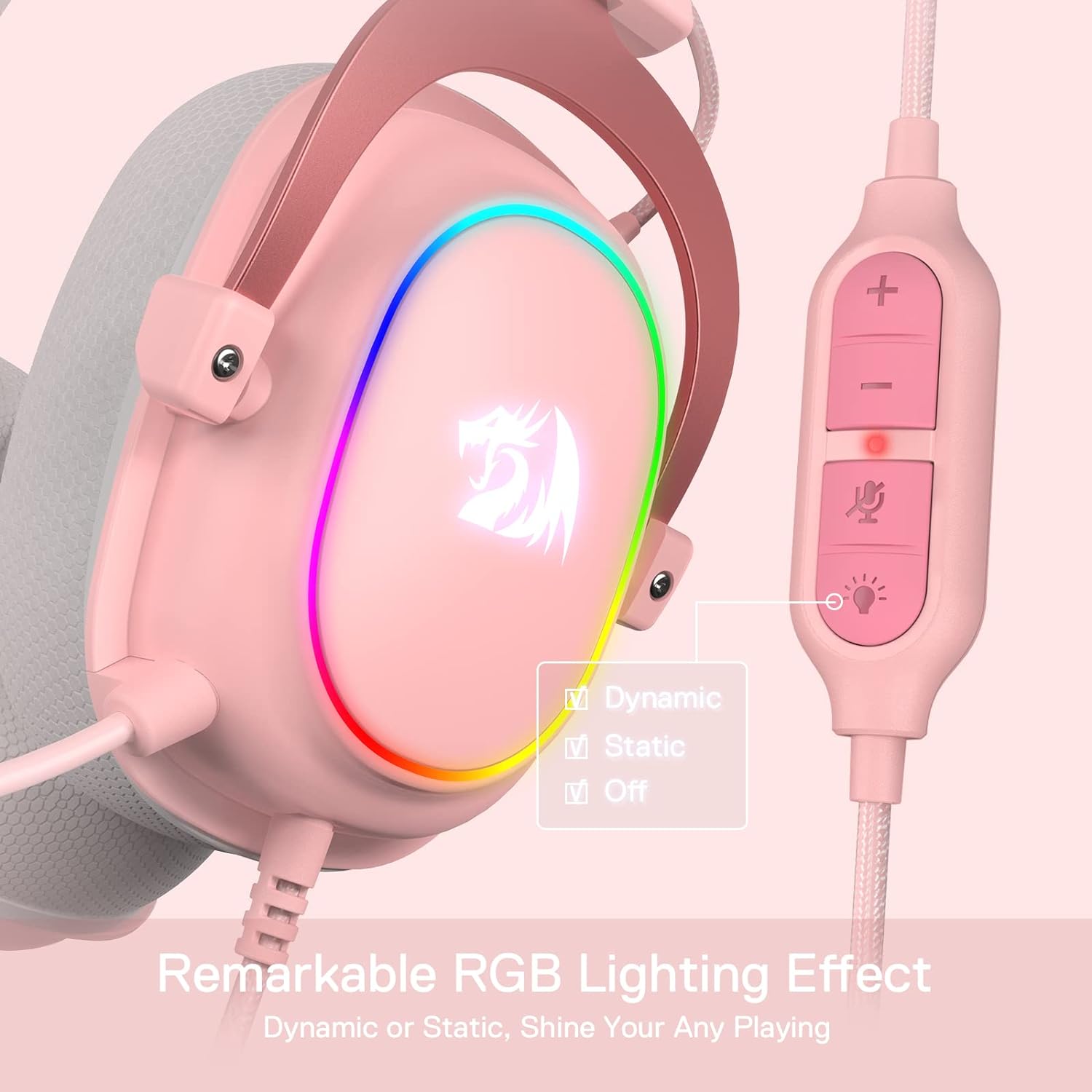Perifericos Auricular Redragon Zeus X Pink Gamer H510P-RGB