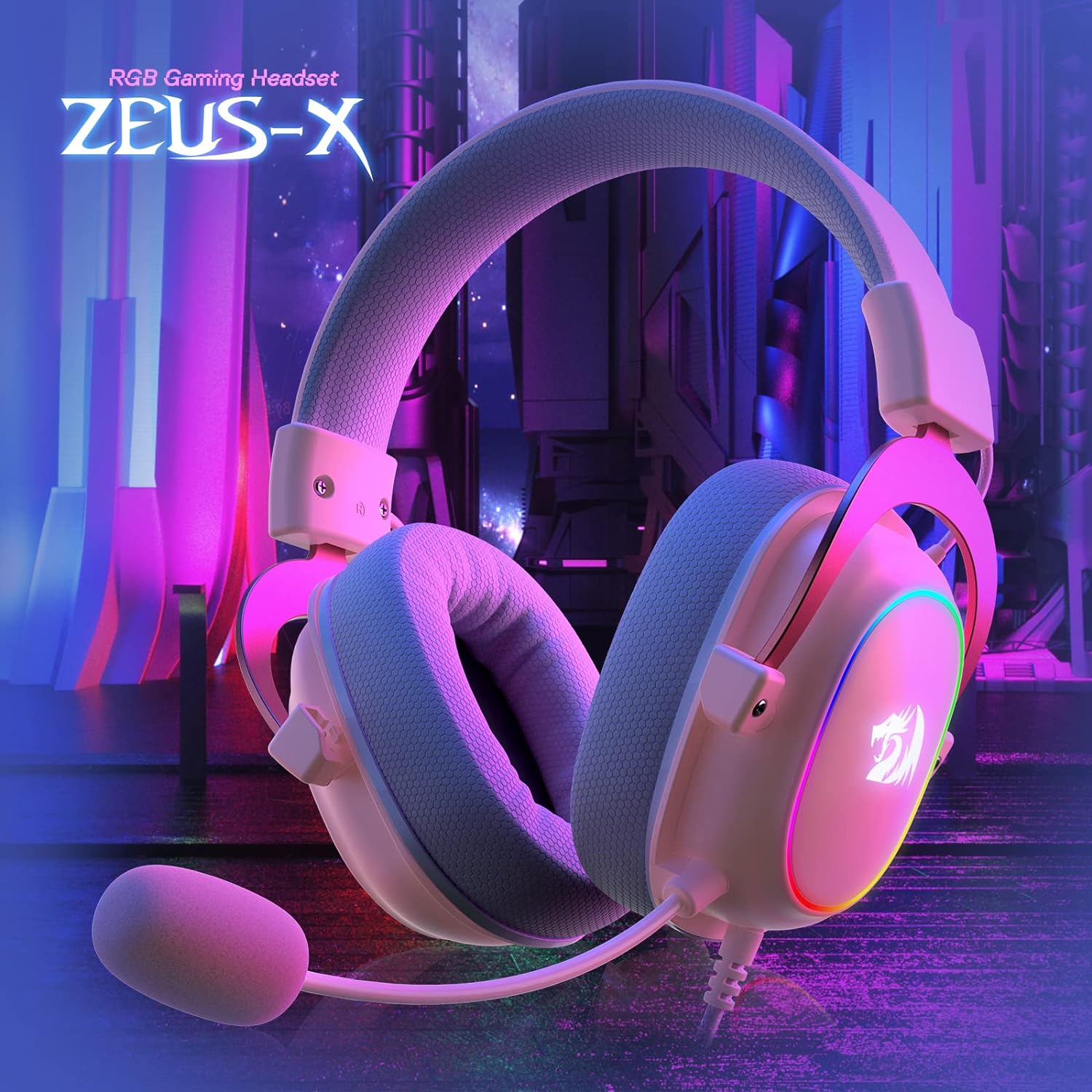 Perifericos Auricular Redragon Zeus X Pink Gamer H510P-RGB
