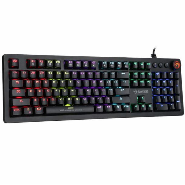 Perifericos Teclado USB Marvo Rainbow Switch Blue Gamer Mecanico KG917 SP