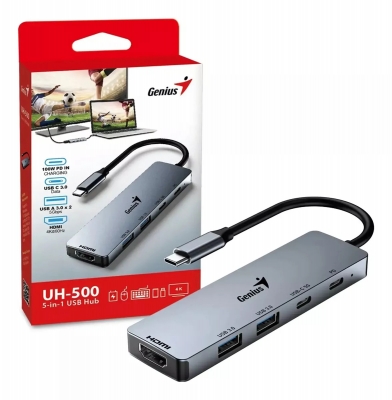 CABLE ADAPTADOR GENIUS HUB USB TIPO C A 1X HDMI /2X USB 3.0 /1X USB TIPO C UH-500