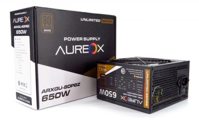FUENTE CERTIFICADA AUREOX 650W 80 PLUS BRONZE ARXGU-80PBZ