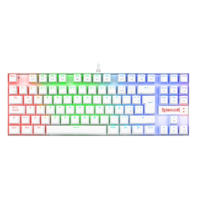 PERIFERICOS TECLADO USB REDRAGON KUMARA WHITE RGB RED SWITCH GAMER MECANICO K552