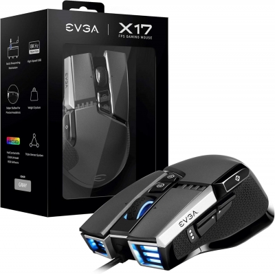 PERIFERICOS MOUSE USB EVGA X17 GREY GAMER 903-W1-17GR-K3