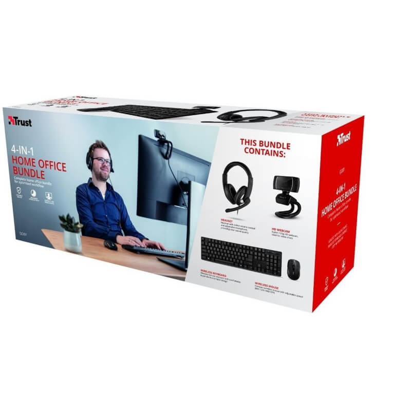 Periféricos Kit Oficina Combo Trust 4 En 1 Home Office Bundle