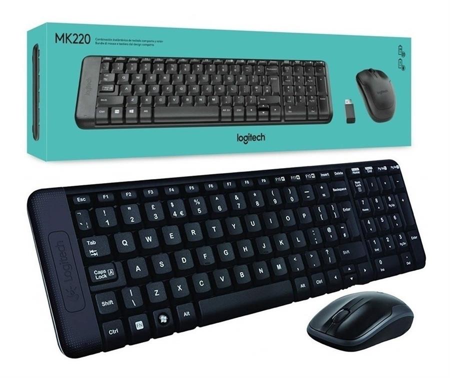 Periféricos Teclado + Mouse Inalámbrico Logitech Compacto MK220