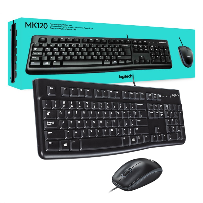 Periféricos Kit Oficina Logitech Black MK120