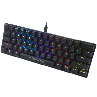 PERIFÉRICOS TECLADO GAMER SHENLONG MECÁNICO 60% RAINBOW SWITCH BLUE UMK6100SB