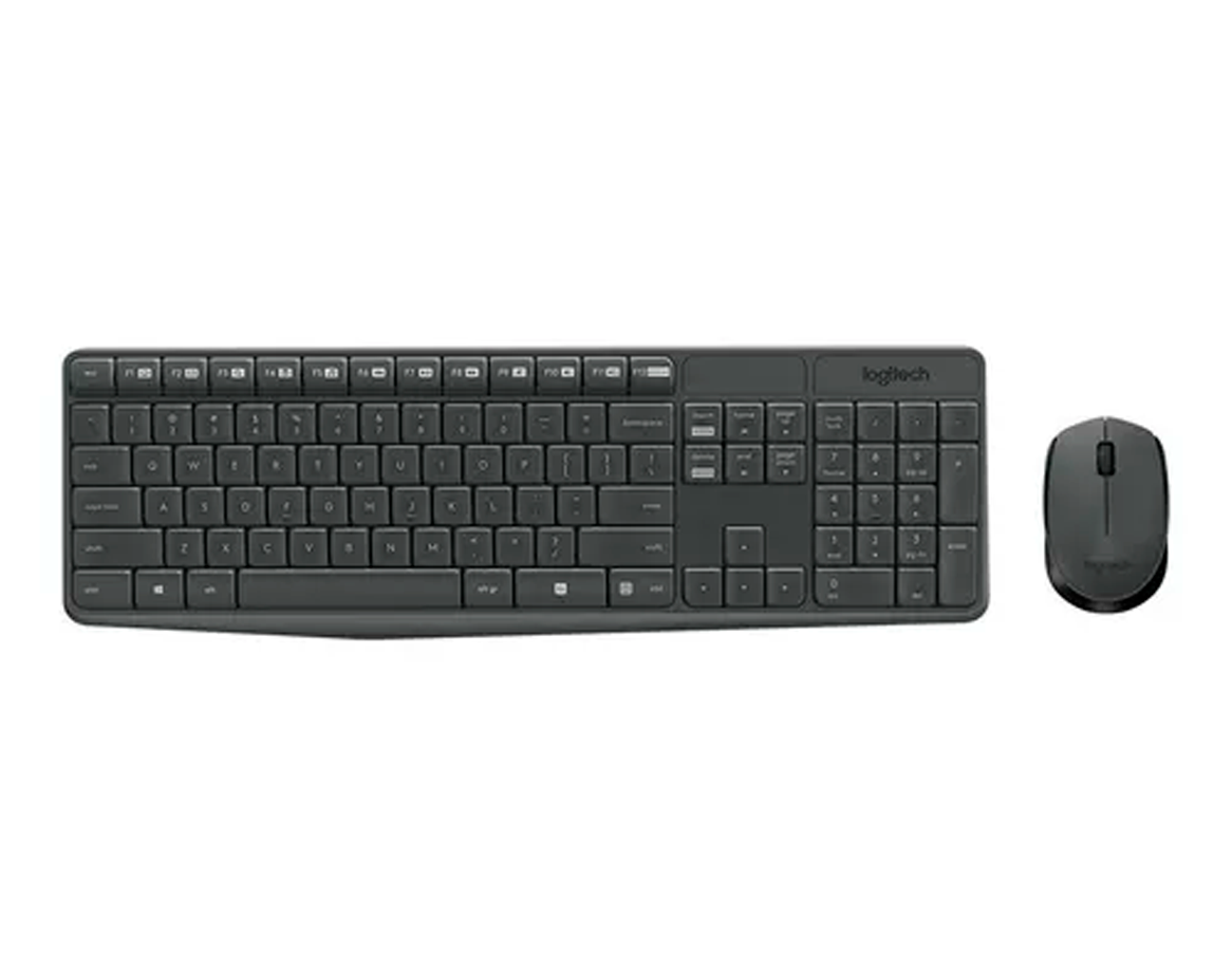COMBO TECLADO Y MOUSE WIRELESS LOGITECH MK235 GRIS