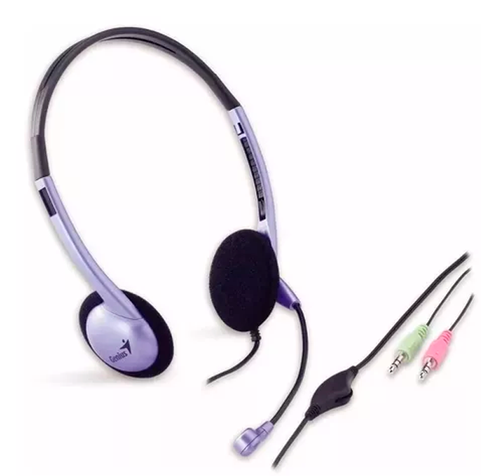 AURICULAR HEADSET CON MICROFONO GENIUS HS-02B  Mini-plug 3.5mm (x2)
