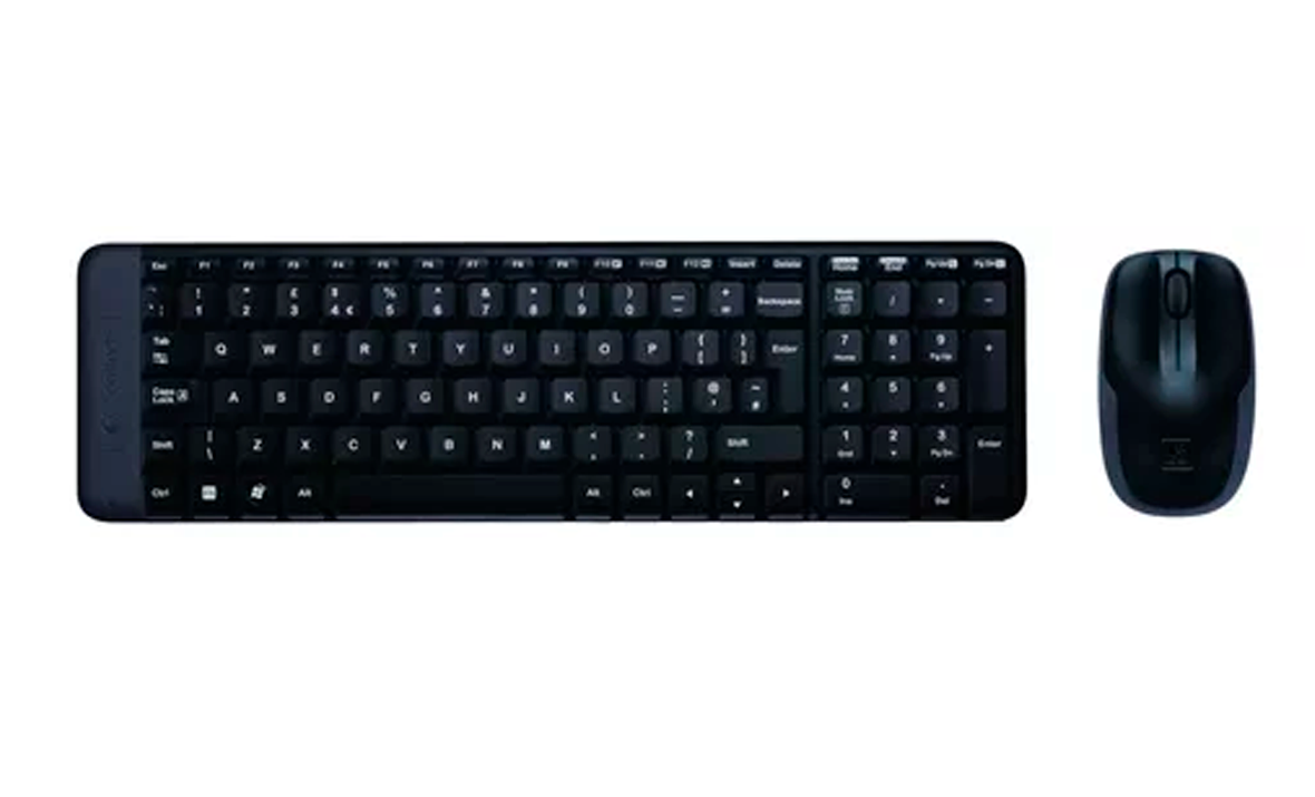 COMBO TECLADO Y MOUSE WIRELESS LOGITECH MK220  ESPAÑOL  Color negro