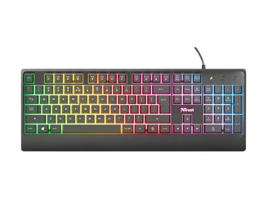 Teclado Trust ZIVA ES  GAMER   Español    negro con luz rainbow