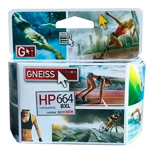 CARTUCHO TINTA  GNEISS 664XL  NEGRO  22ML