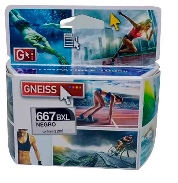 CARTUCHO TINTA  GNEISS 667XL  NEGRO  22ML