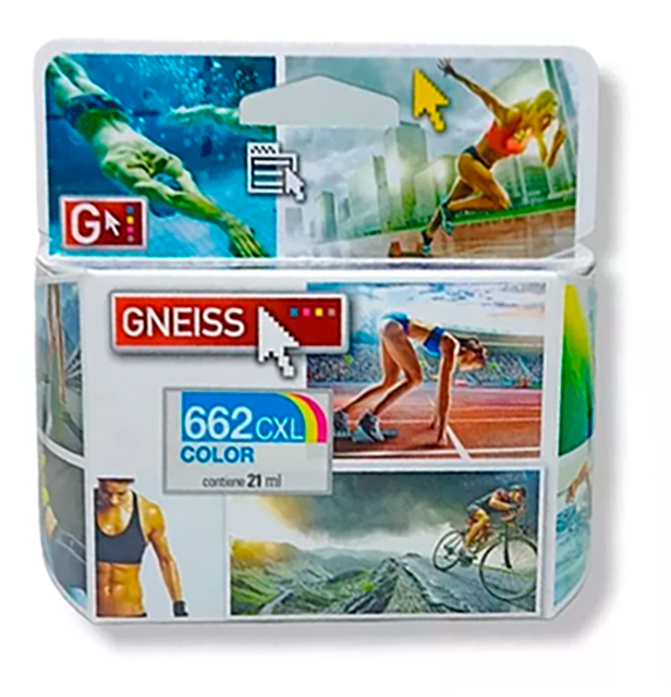 CARTUCHO TINTA  GNEISS 662XL TRICOLOR  21ML