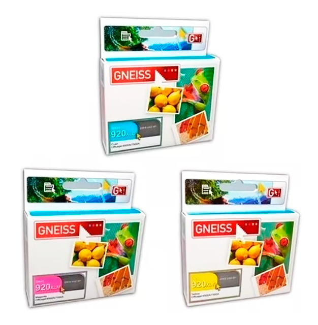 CARTUCHO TINTA GNEISS 920XL CYAN MAGENTA AMARILLO    XUNIDAD