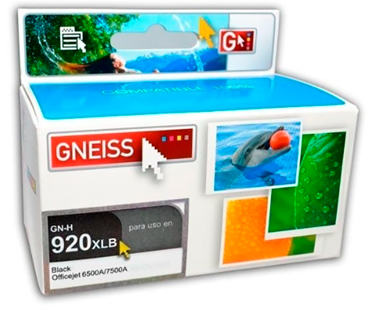 CARTUCHO TINTA GNEISS 920XL NEGRO 6500A 7500A 
