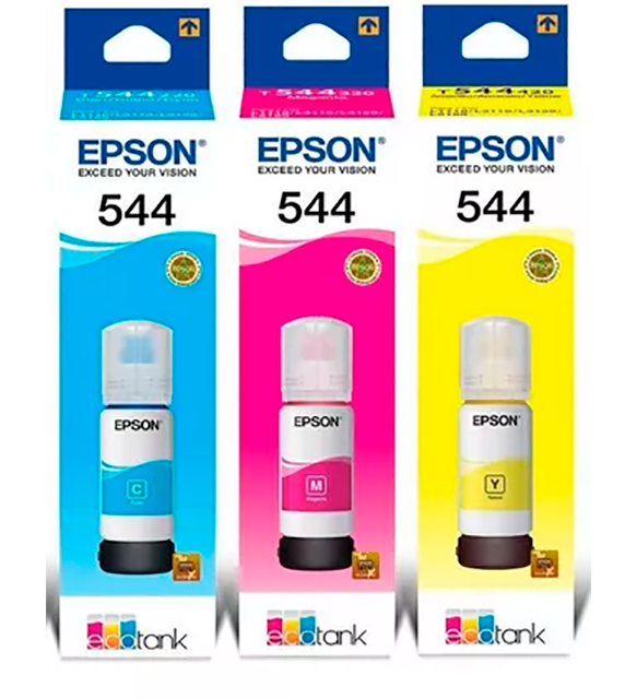 BOTELLA TINTA EPSON  544 T544 COLOR  65ML  CYAN MAGENTA AMARILLO  XUNIDAD  