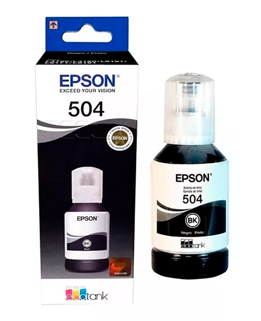 BOTELLA TINTA EPSON 504 T504 NEGRO 127ML L4150 4160 6161 6171 6191 L14150