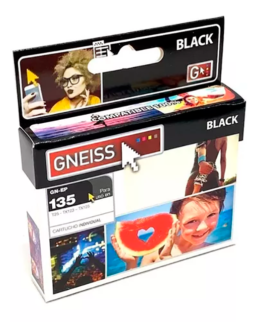 CARTUCHO TINTA GNEISS  135 T135 NEGRO PARA EPSON