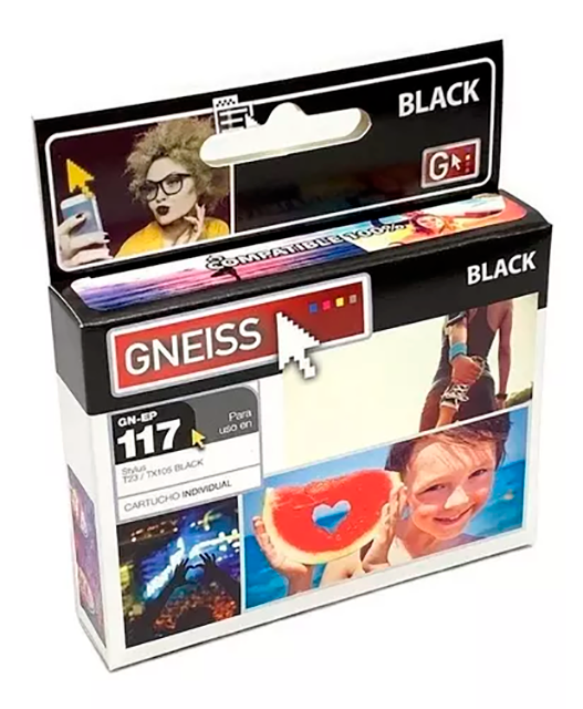 CARTUCHO TINTA GNEISS 117  NEGRO  PARA EPSON