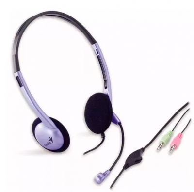 AURICULAR HEADSET CON MICROFONO GENIUS HS-02B  Mini-plug 3.5mm (x2)