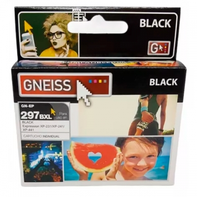 CARTUCHO TINTA GNEISS 297 NEGRO  PARA EPSON  Compatible 296