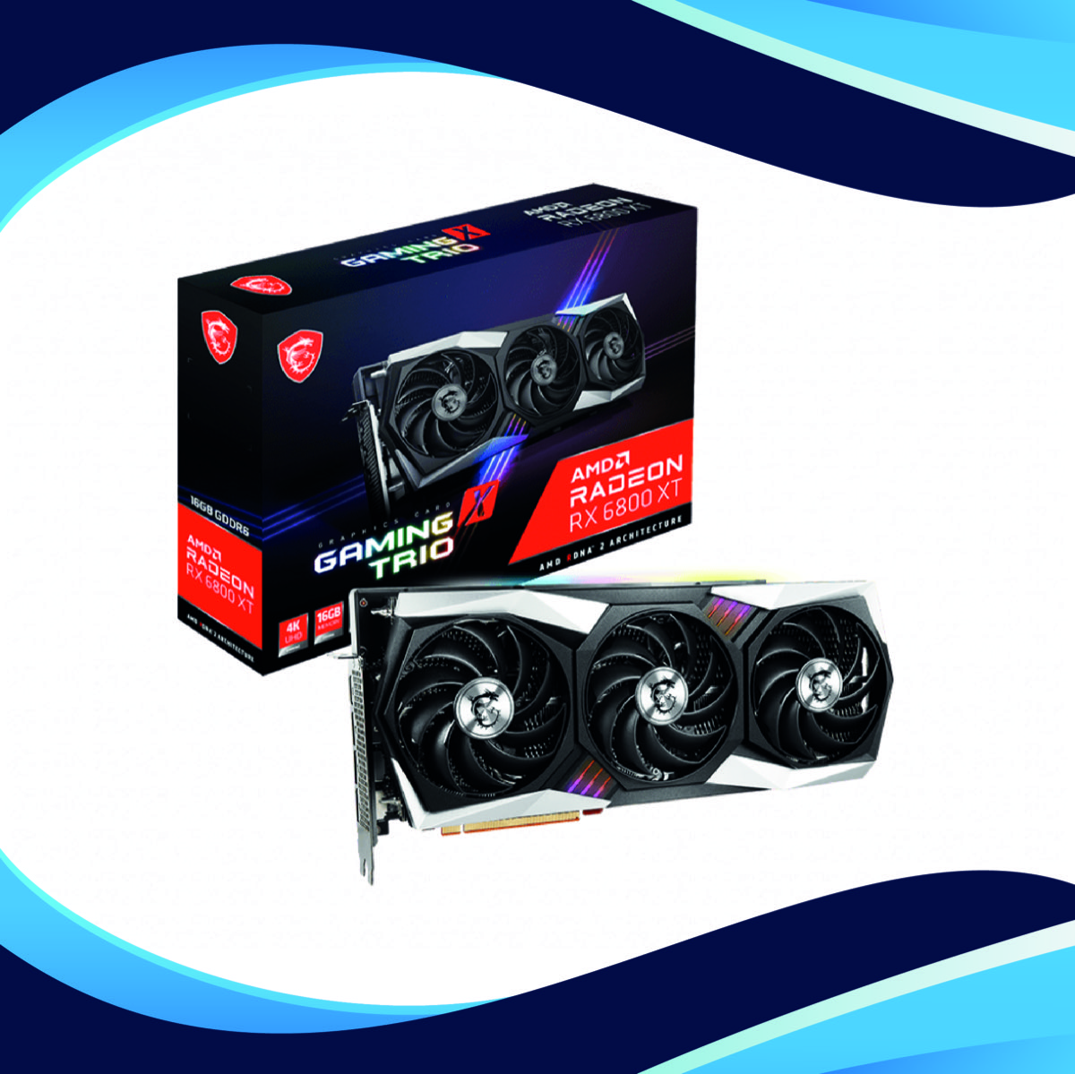 Placa de Video MSI RADEON RX 6800 XT GAMING X TRIO 16GB OC