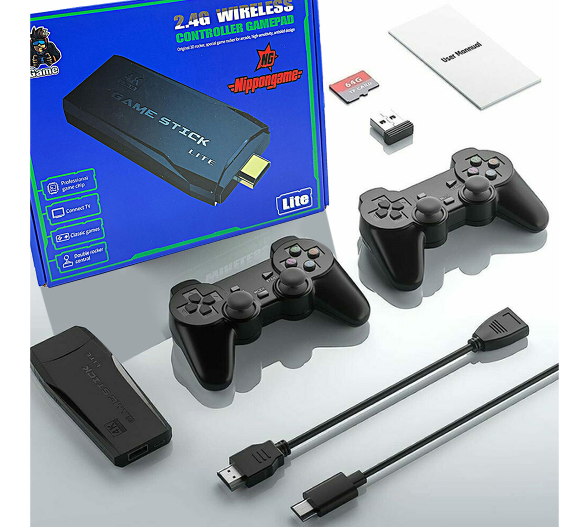 Consola Arcade Retro Game Stick + 2 Joysticks Inalambricos