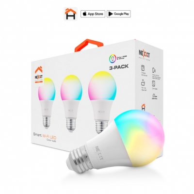 Lámpara Bombilla RGB WIFI Nexxt NHB-C120 Caja x3